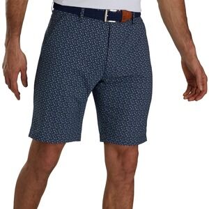 FootJoy Mens Micro-Floral 9 Inch Golf Shorts Navy Sz 35 Performance Lightweight